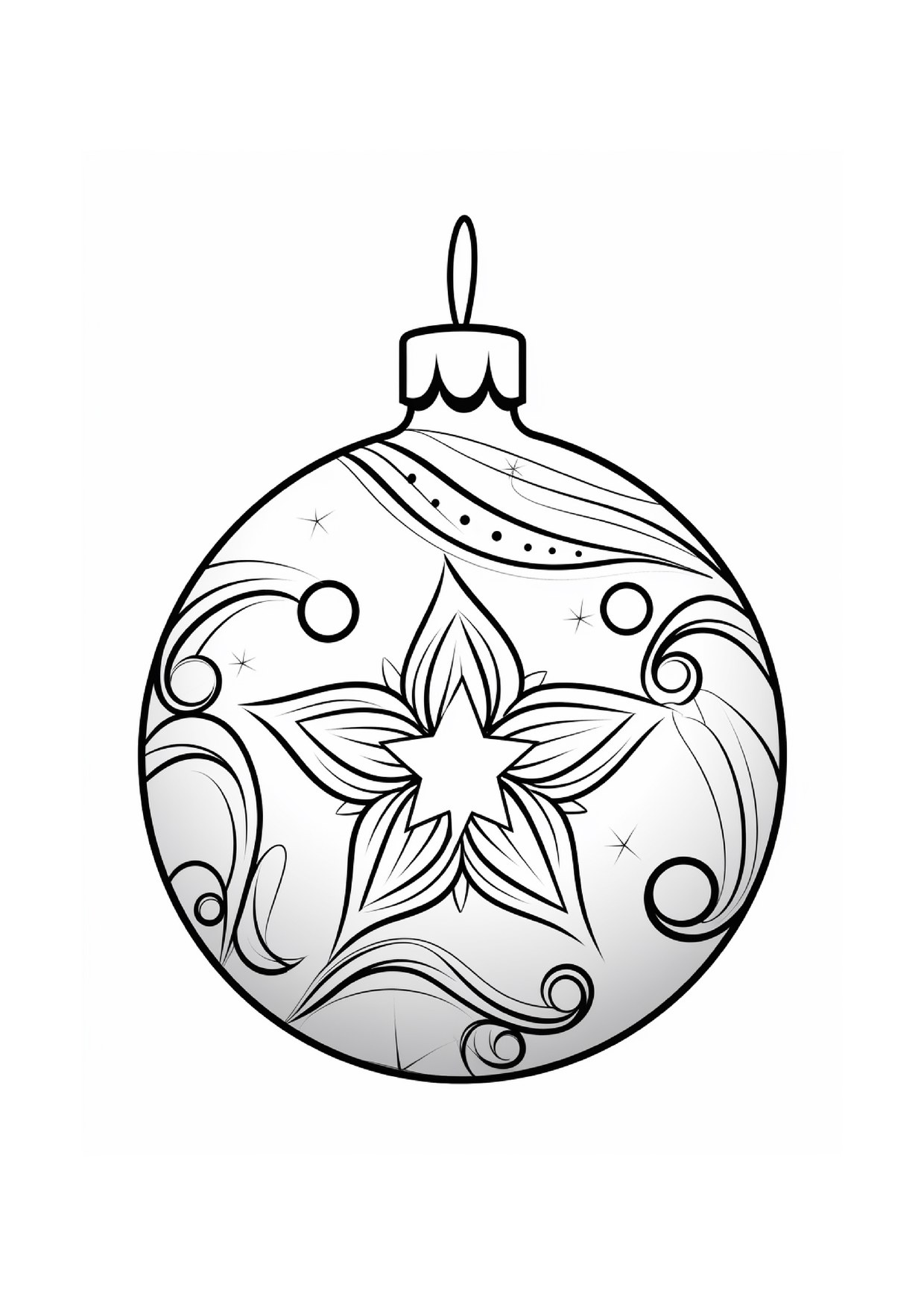 Coloriage boule de noel ornee