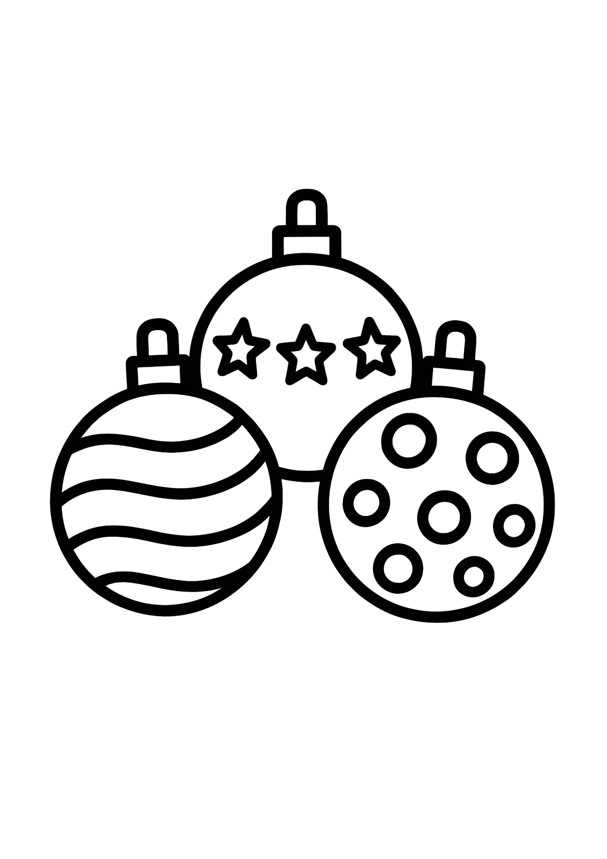Coloriage deux boules de noel decorees