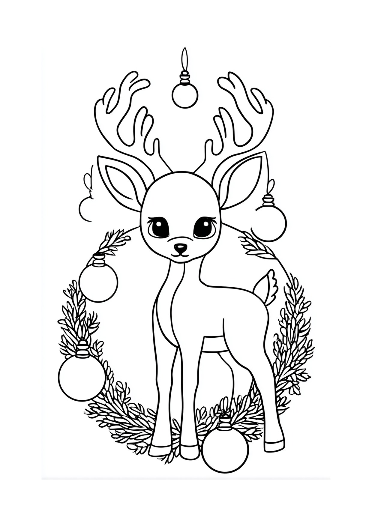 Coloriage faon couronne bois