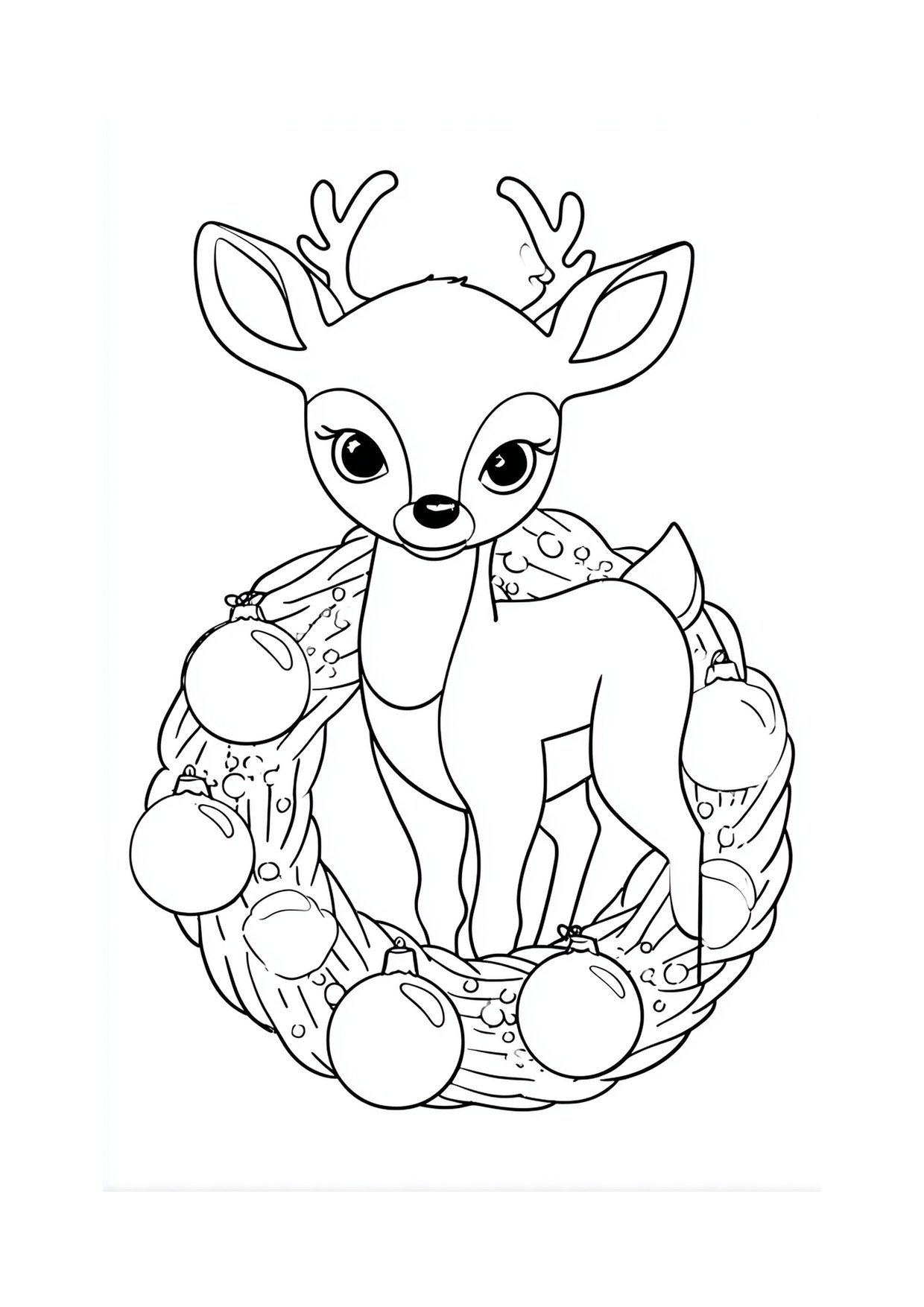 Coloriage faon couronne decoree 2